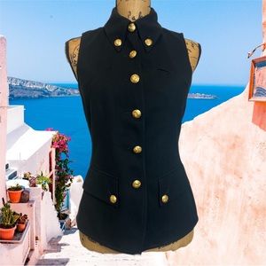 VINTAGE 90s SUNNY NAMES black vest gold buttons